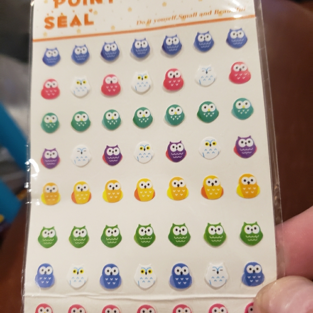 One Point Seal Owl Nail Stickers